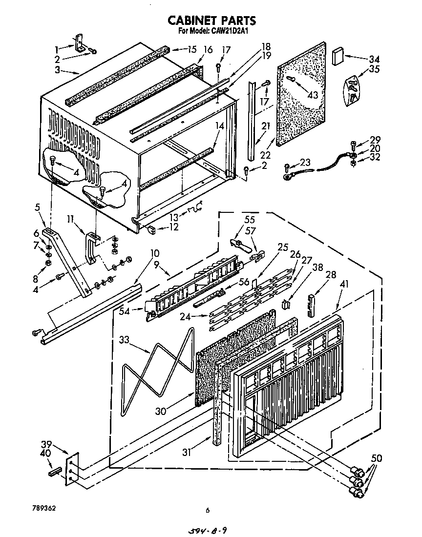 Whirlpool CAW21D2A1 cabinet diagram