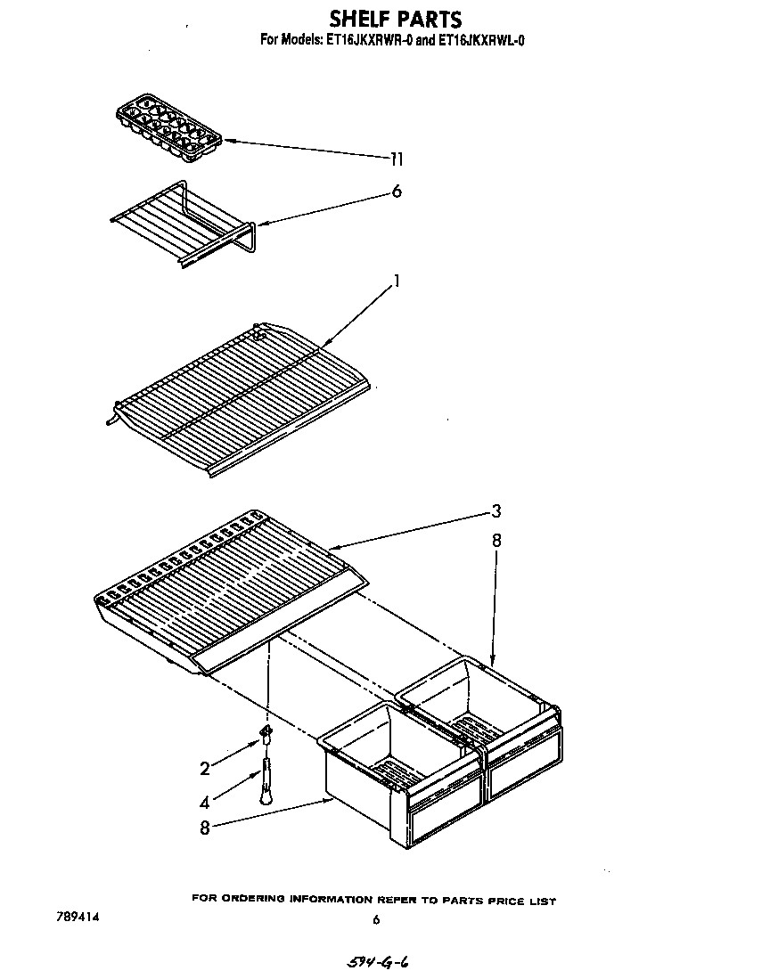 Whirlpool ET16JKXRWR0 shelf diagram