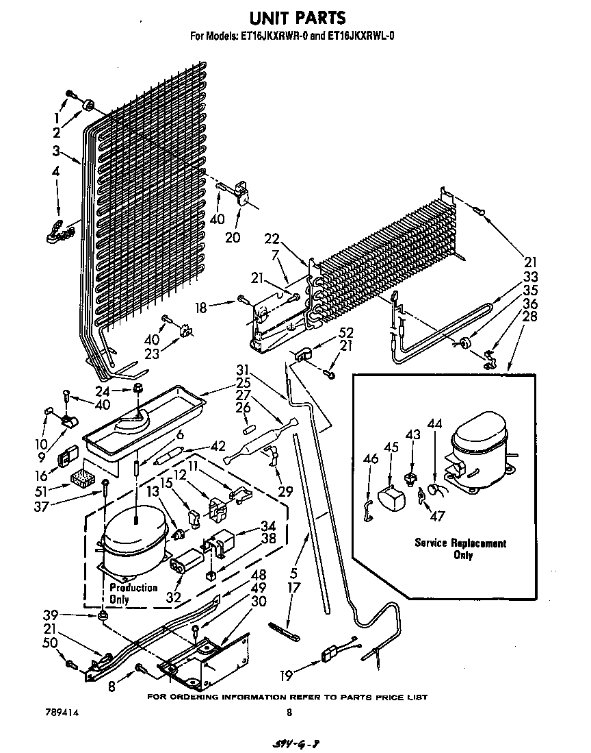 Whirlpool ET16JKXRWR0 unit diagram