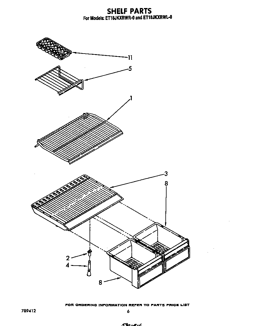 Whirlpool ET18JKXRWR0 shelf diagram