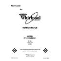Whirlpool ET18XKXRWR1 front cover diagram