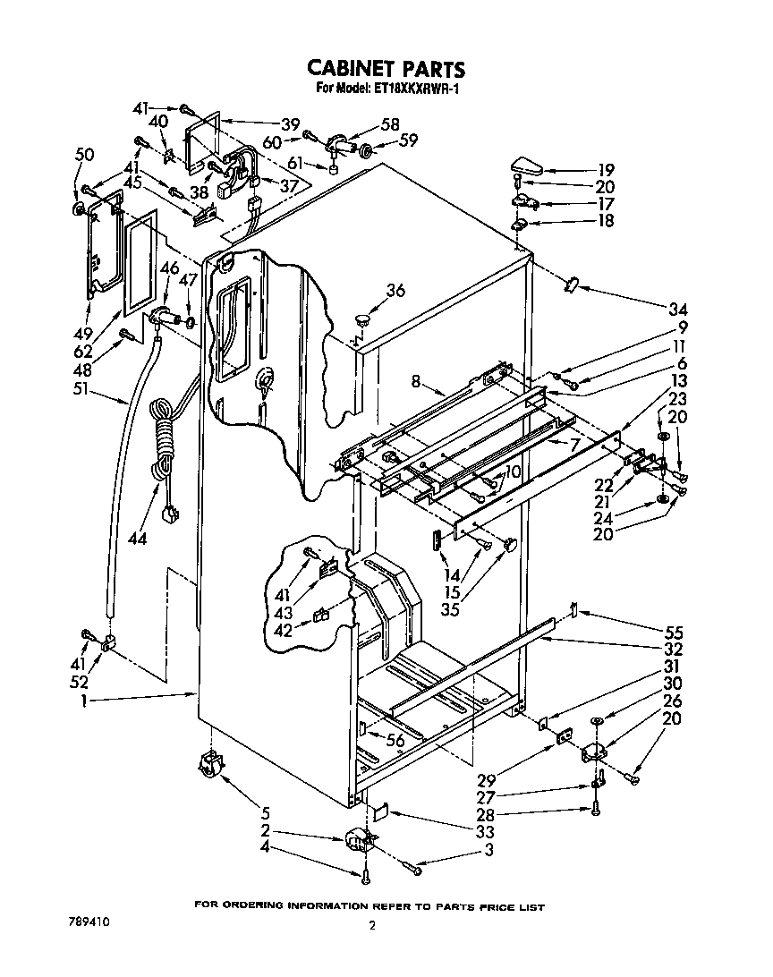 Whirlpool ET18XKXRWR1 cabinet diagram