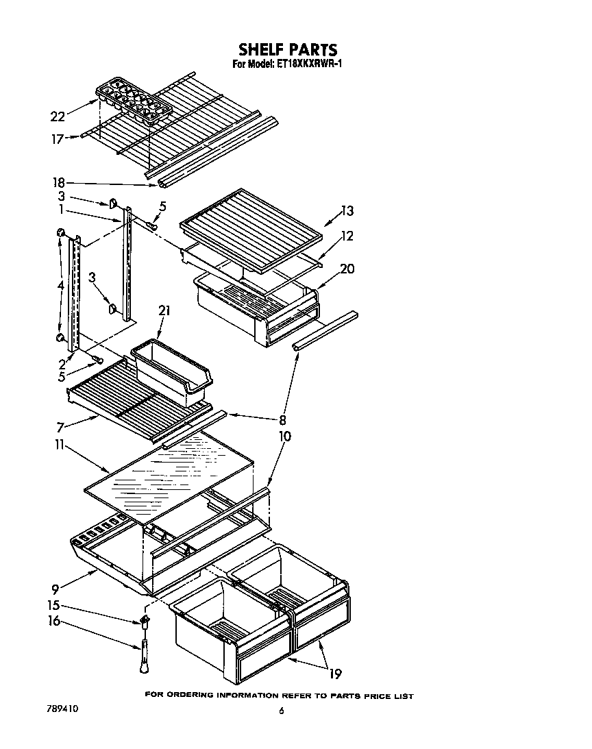 Whirlpool ET18XKXRWR1 shelf diagram