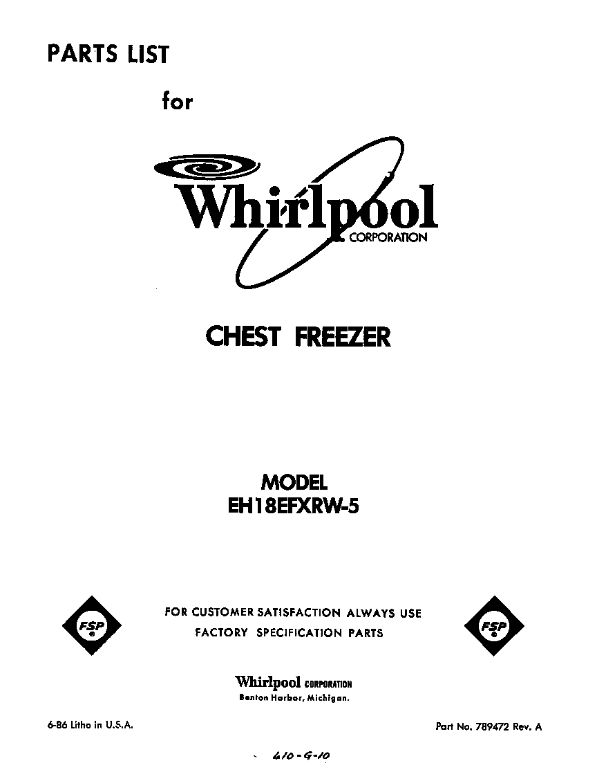 Whirlpool EH18EFXRW5 null diagram
