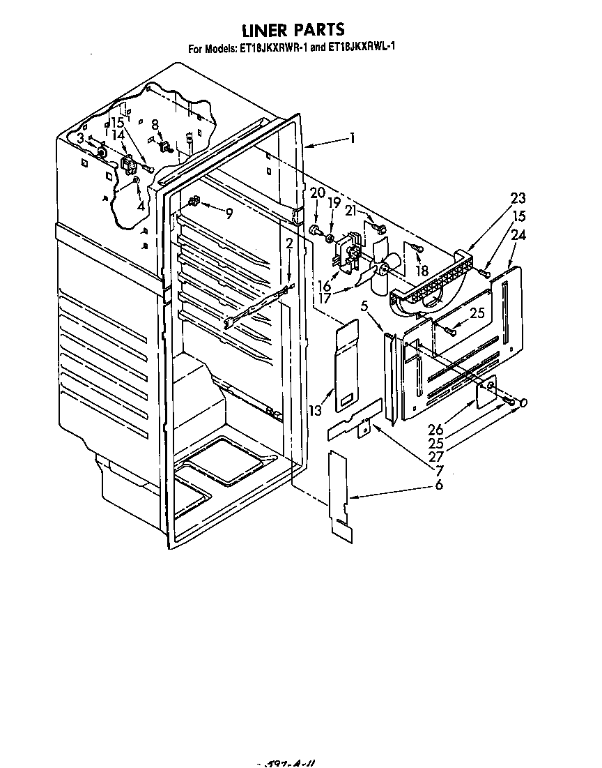 Whirlpool ET18JKXRWR1 liner diagram