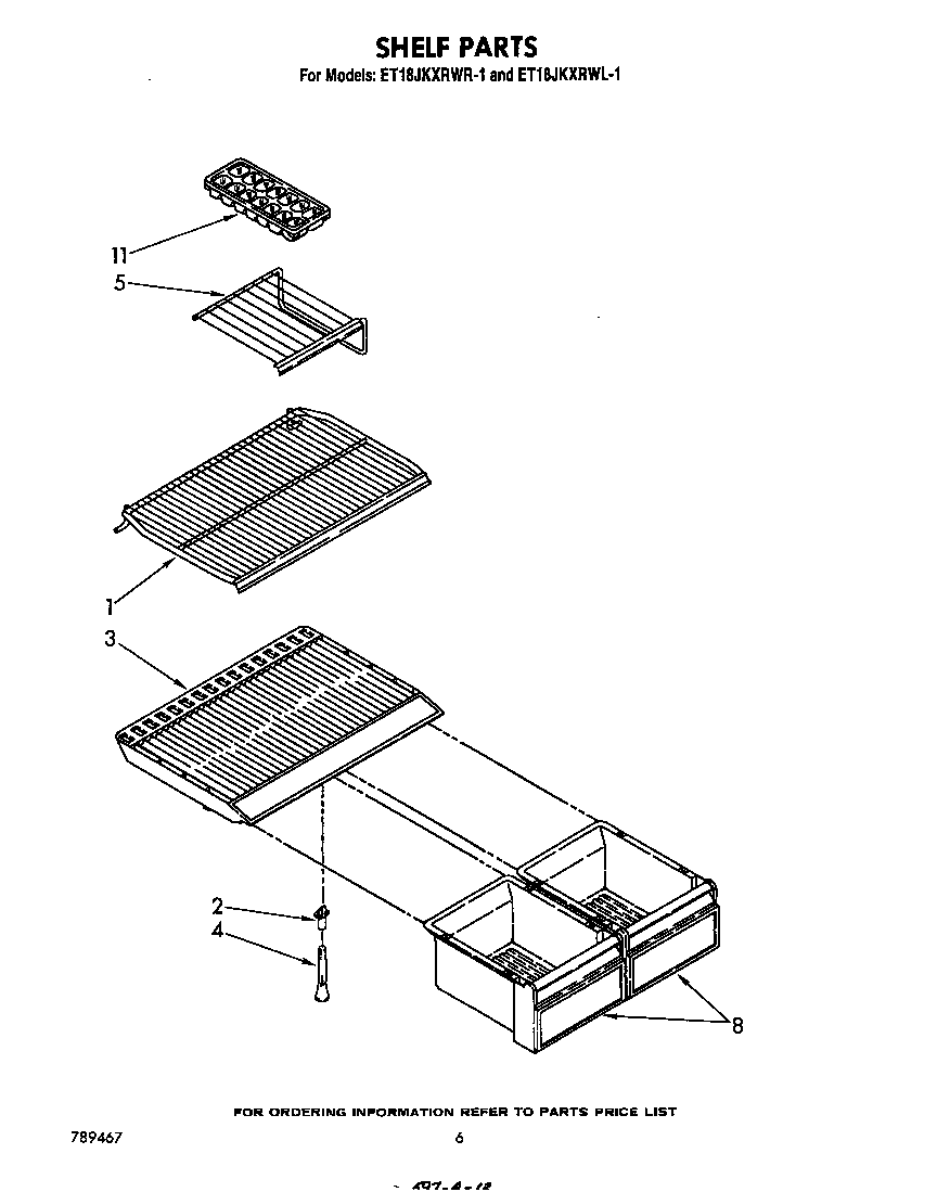 Whirlpool ET18JKXRWR1 shelf diagram