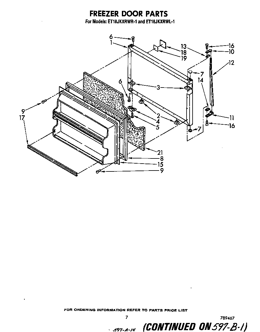 Whirlpool ET18JKXRWR1 freezer door diagram
