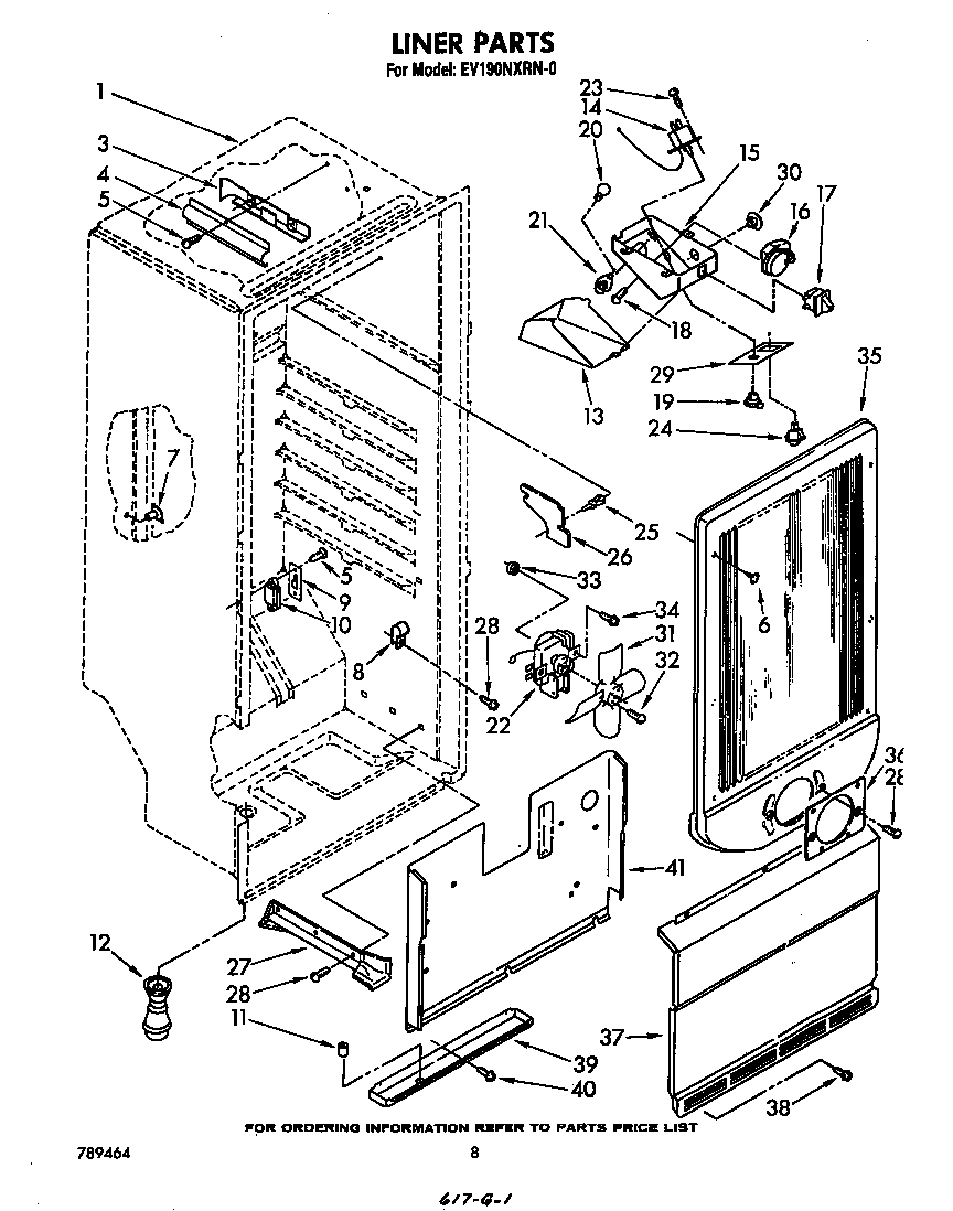 Whirlpool EV190NXRN0 liner diagram