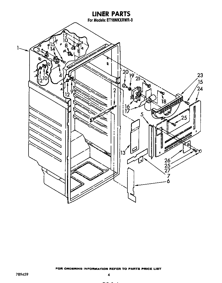Whirlpool ET18NKXRWR0 liner diagram