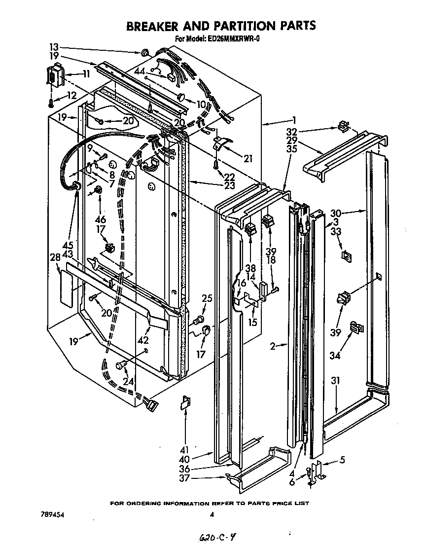 Whirlpool ED26MMXRWR0 breaker and partition diagram