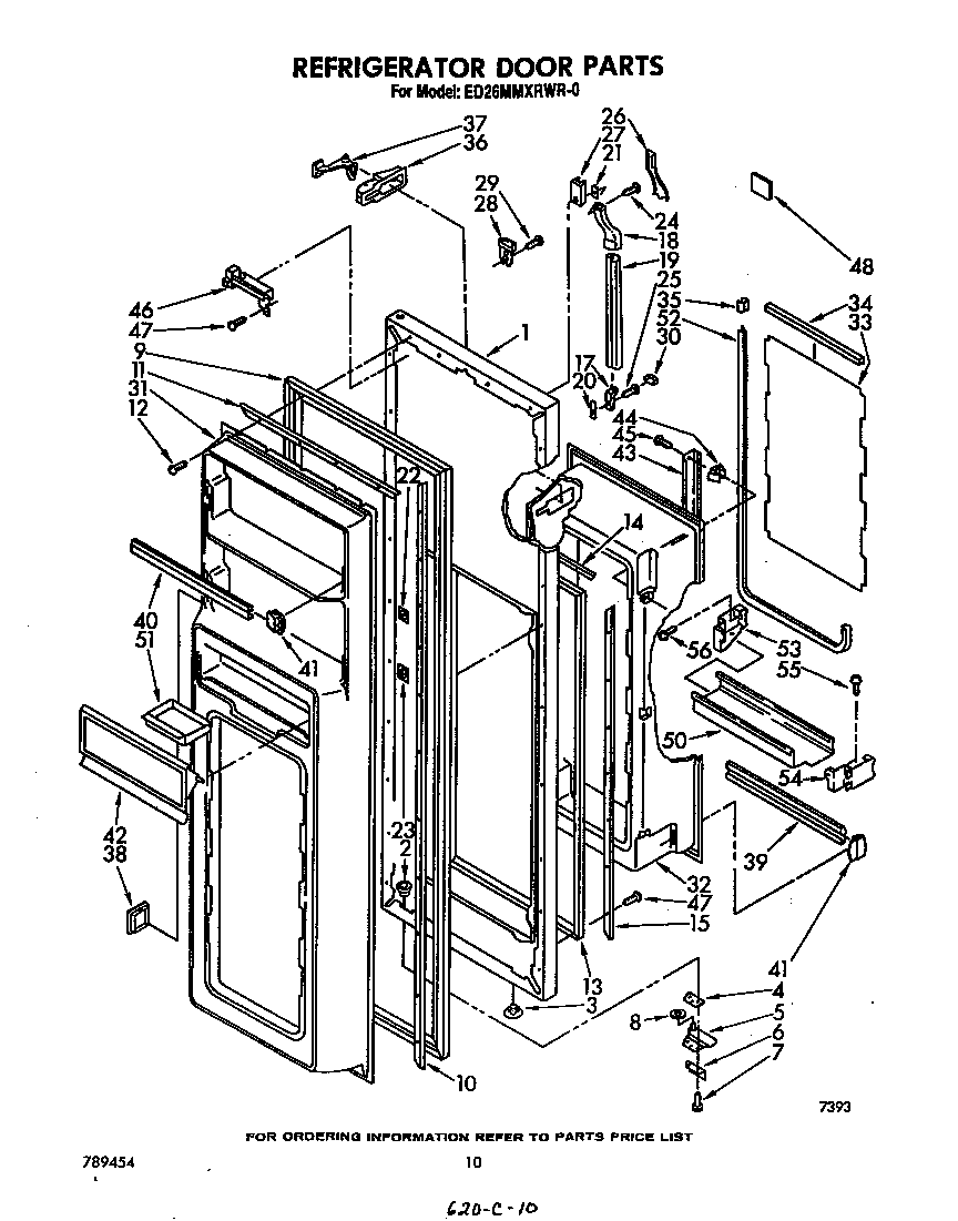 Whirlpool ED26MMXRWR0 refrigerator door diagram