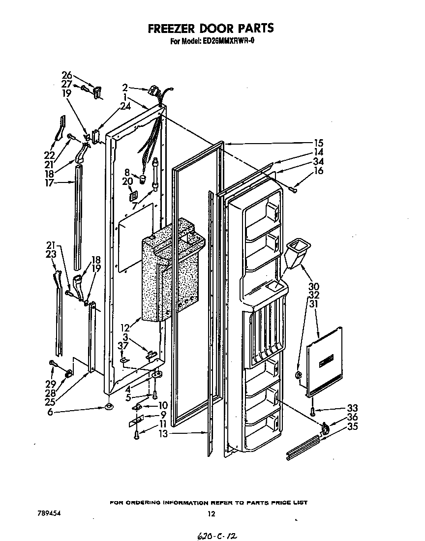Whirlpool ED26MMXRWR0 freezer door diagram