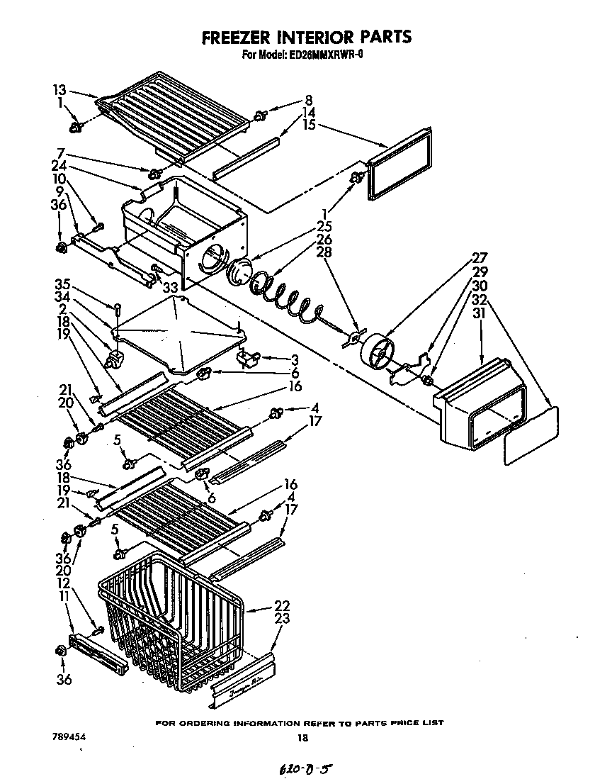 Whirlpool ED26MMXRWR0 freezer interior diagram