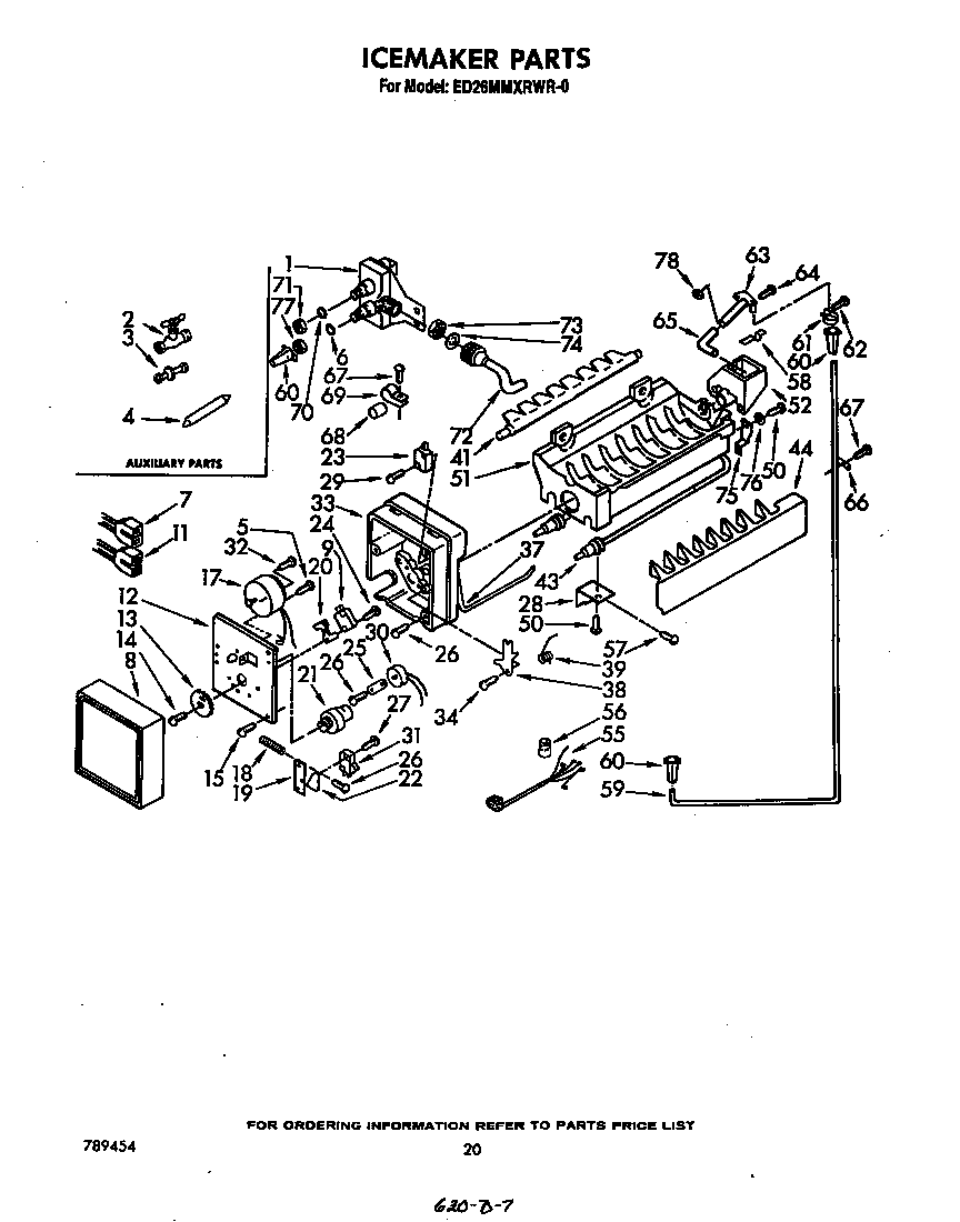 Whirlpool ED26MMXRWR0 icemaker diagram