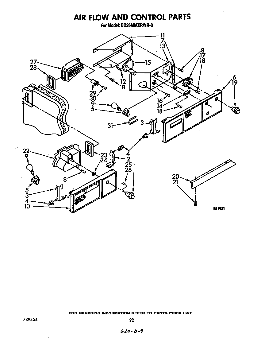 Whirlpool ED26MMXRWR0 airflow and control diagram