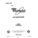 Whirlpool AC0802XS0 front cover diagram