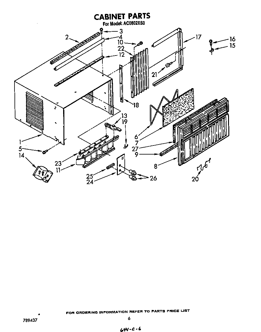 Whirlpool AC0802XS0 cabinet diagram