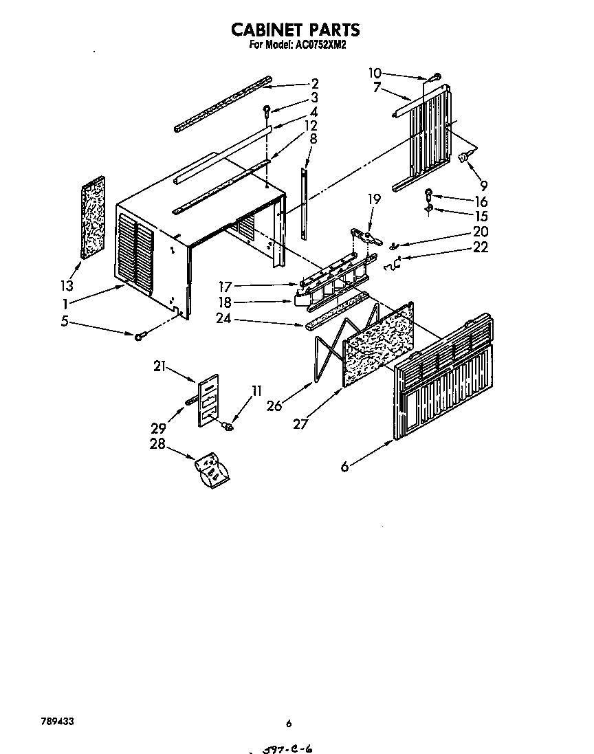 Whirlpool AC0752XM2 cabinet diagram