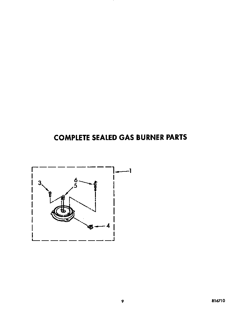 Whirlpool SF386PEWW0 complete sealed gas burner diagram