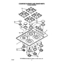 Whirlpool SC8630EXW0 cooktop, burner, grate parts diagram