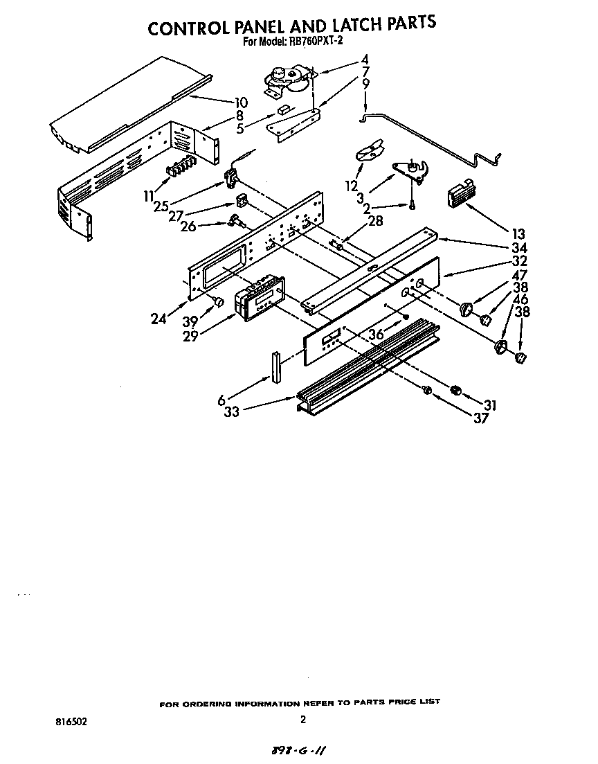 Whirlpool RB760PXT2 control diagram