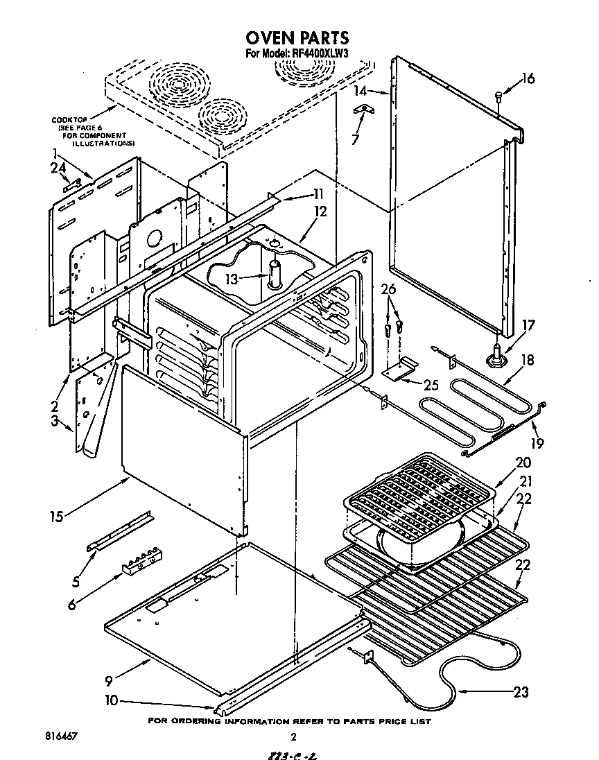Whirlpool RF4400XLW3 oven diagram
