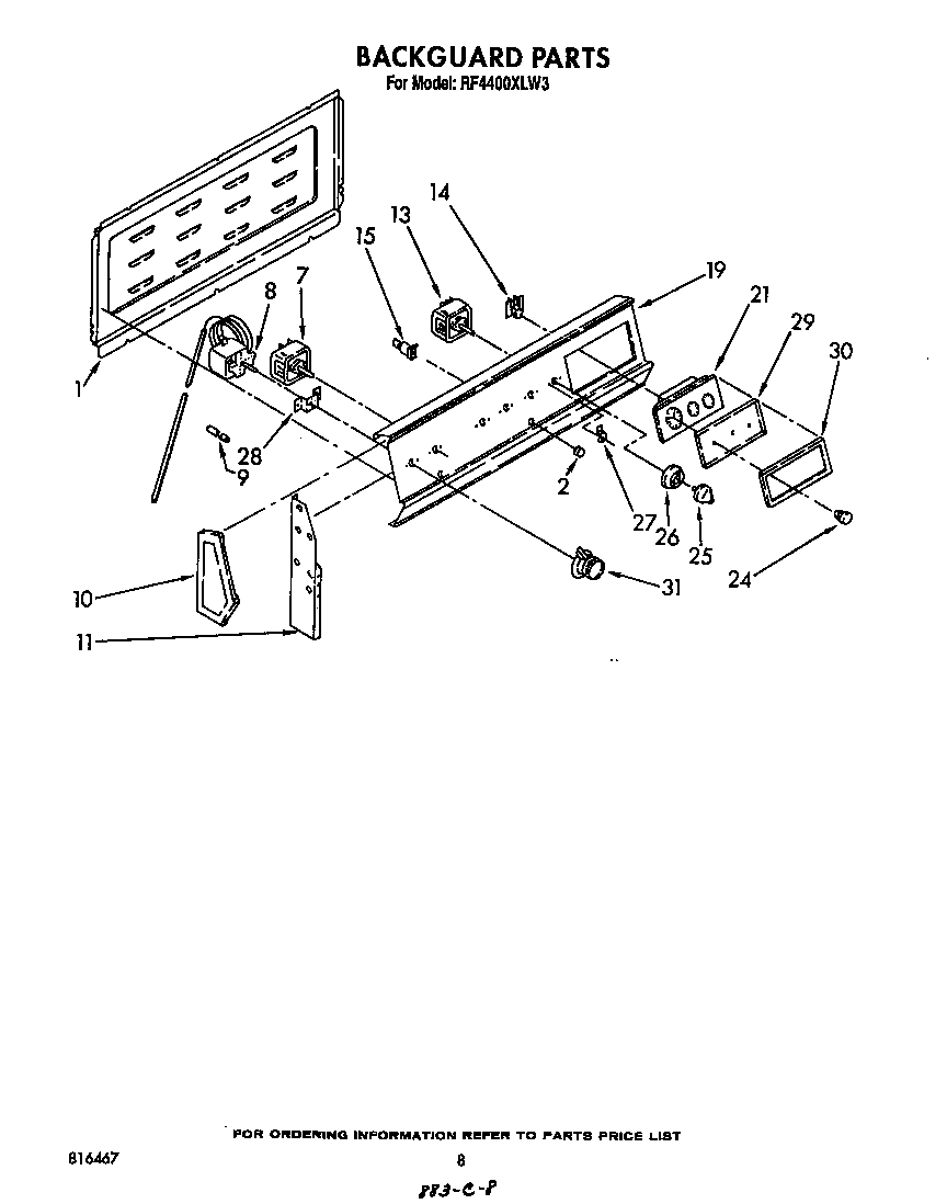 Whirlpool RF4400XLW3 backguard diagram