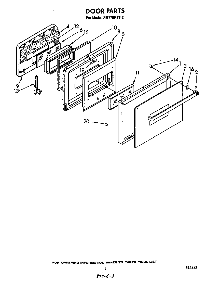 Whirlpool RM778PXT2 door diagram