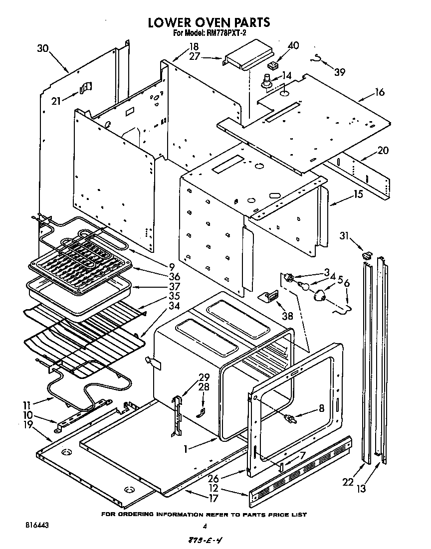 Whirlpool RM778PXT2 lower oven diagram