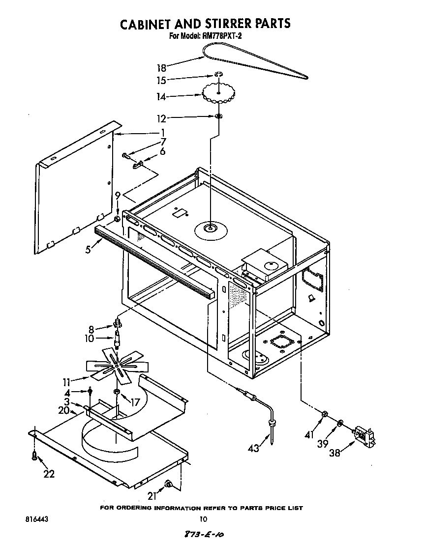 Whirlpool RM778PXT2 cabinet and stirrer diagram