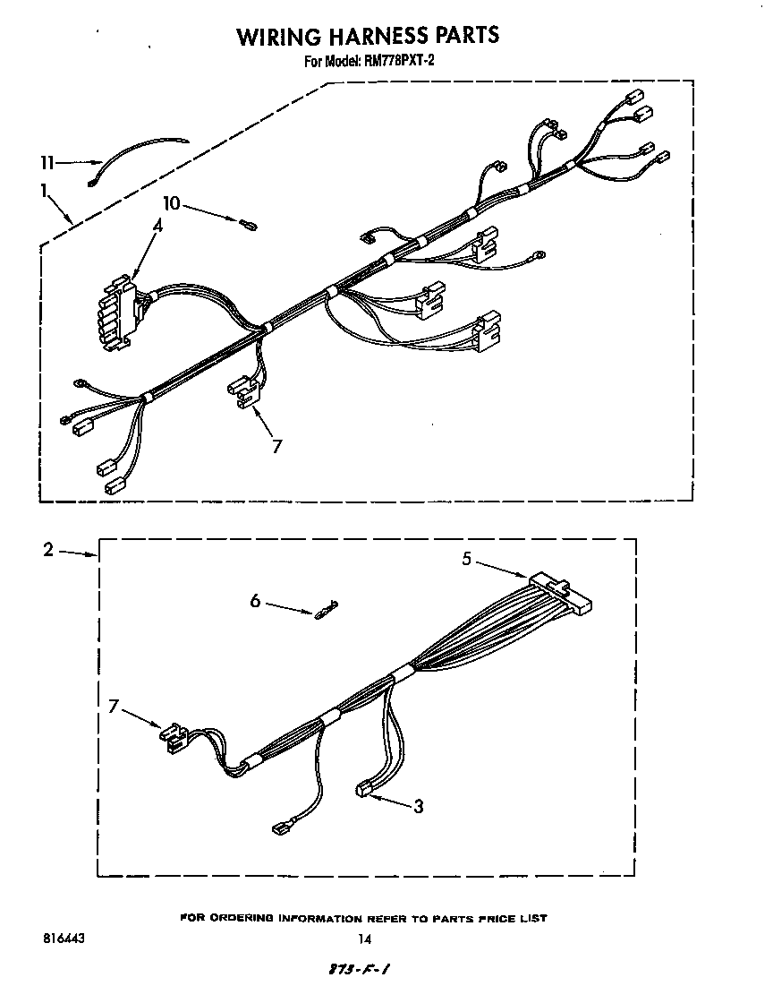 Whirlpool RM778PXT2 wiring harness diagram