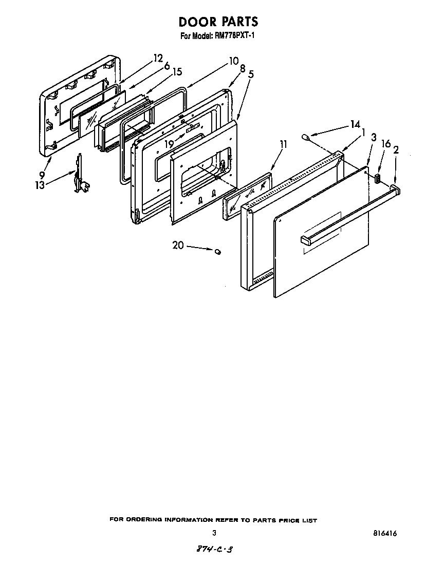 Whirlpool RM778PXT1 door diagram