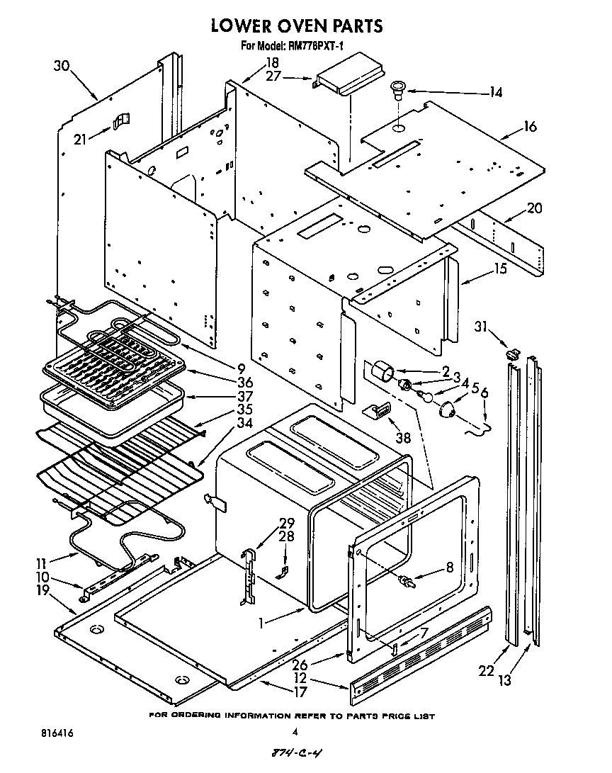 Whirlpool RM778PXT1 lower oven diagram