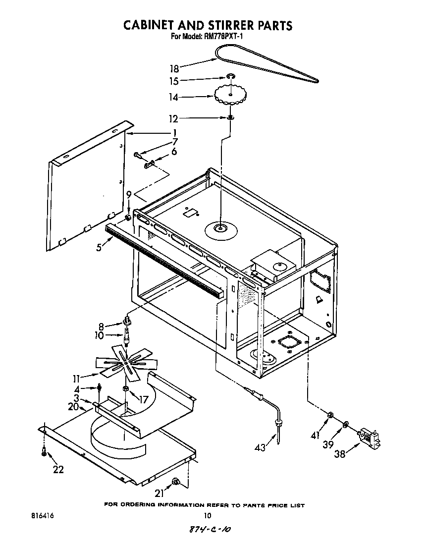 Whirlpool RM778PXT1 cabinet and stirrer diagram