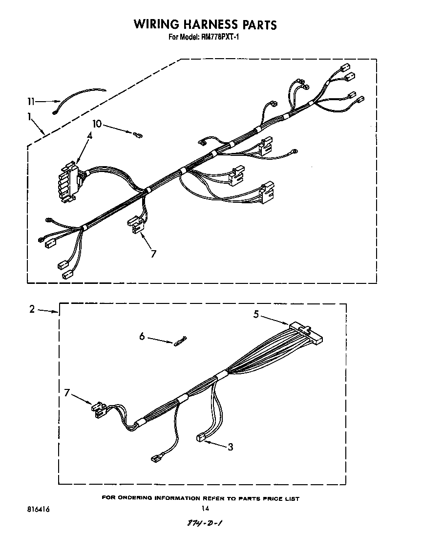 Whirlpool RM778PXT1 wiring harness diagram