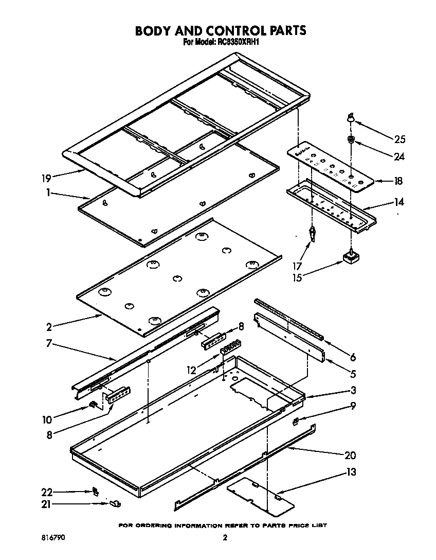 Whirlpool RC8350XRH1 cooktop diagram