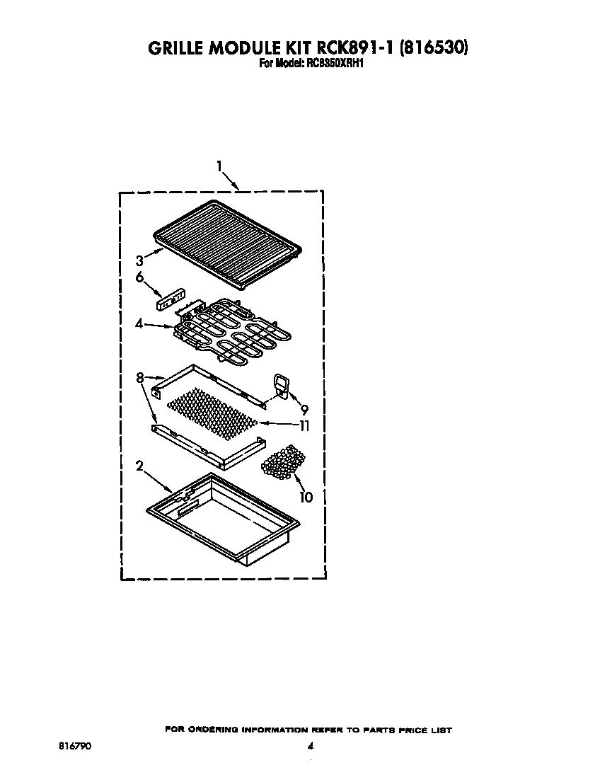 Whirlpool RC8350XRH1 grille diagram