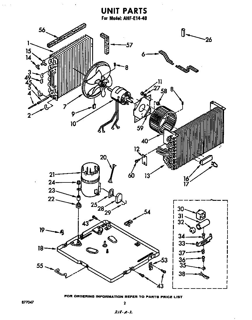 Whirlpool AHFE1440 unit parts diagram