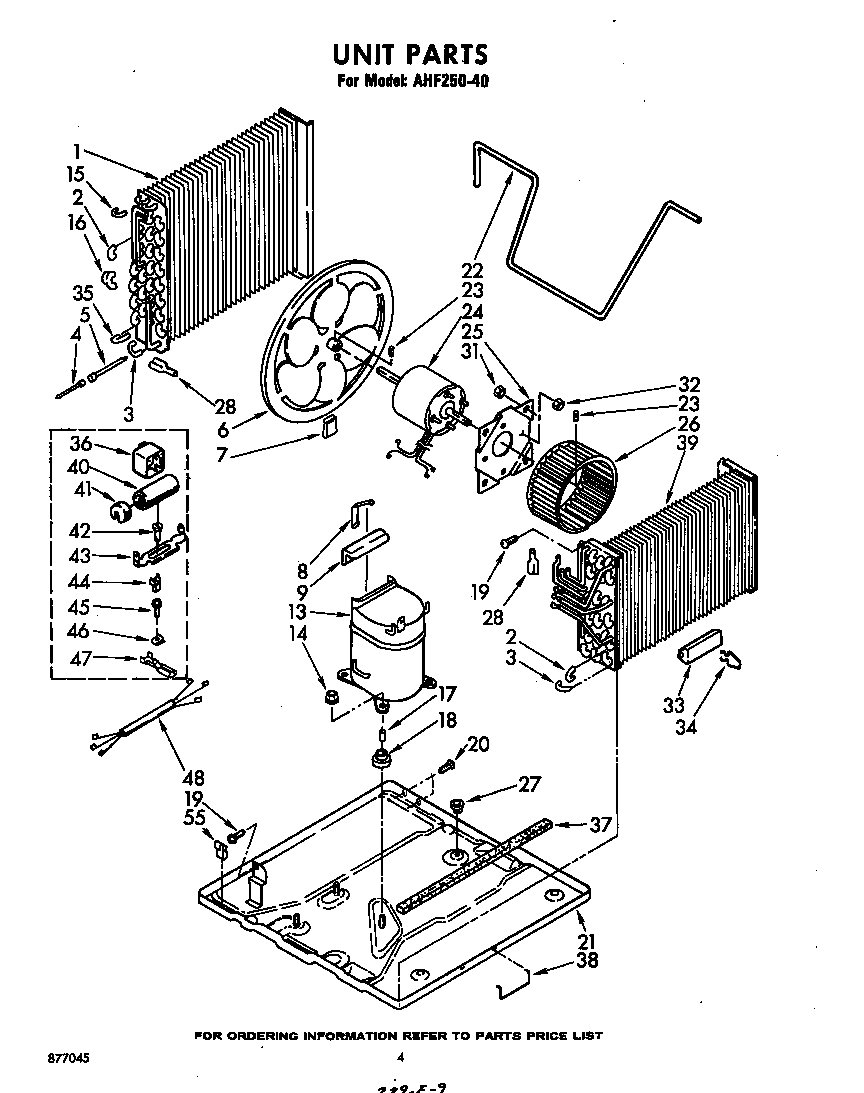 Whirlpool AHF25040 unit diagram