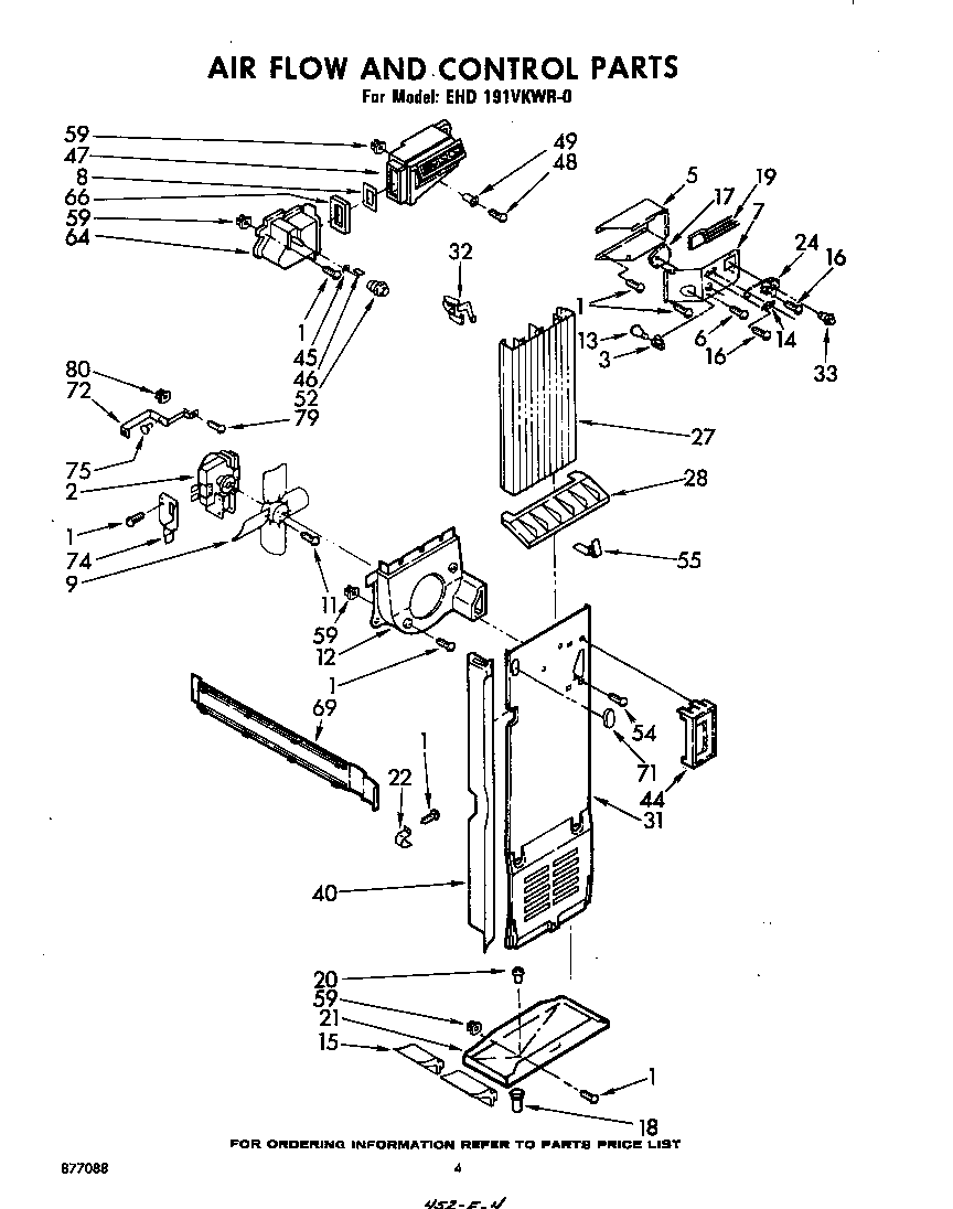 Whirlpool EHD191VKWR0 airflow and control diagram