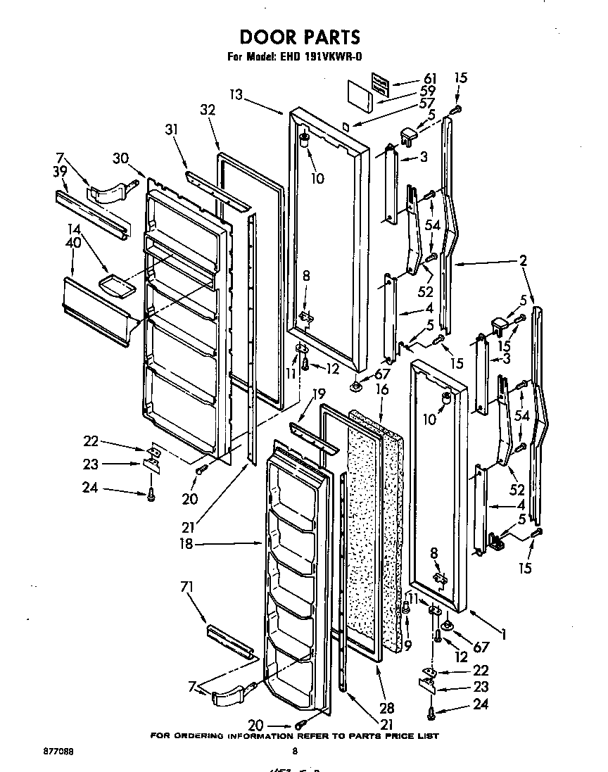 Whirlpool EHD191VKWR0 door diagram