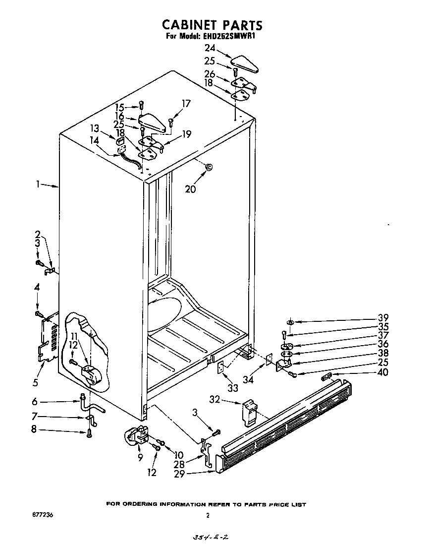Whirlpool EHD252SMWR1 cabinet diagram