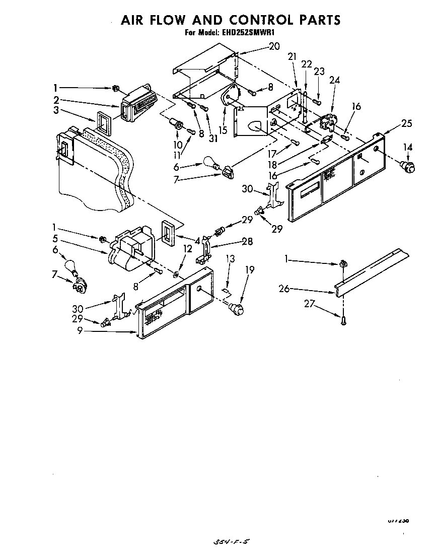Whirlpool EHD252SMWR1 airflow and control diagram