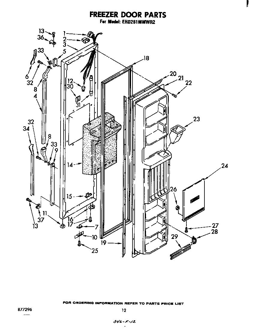 Whirlpool EHD261MMWR2 freezer door diagram