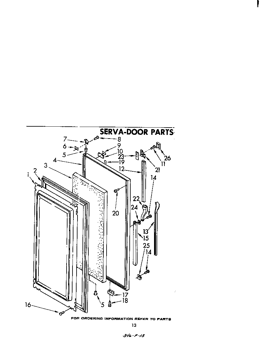 Whirlpool EHD261MMWR2 serva door diagram