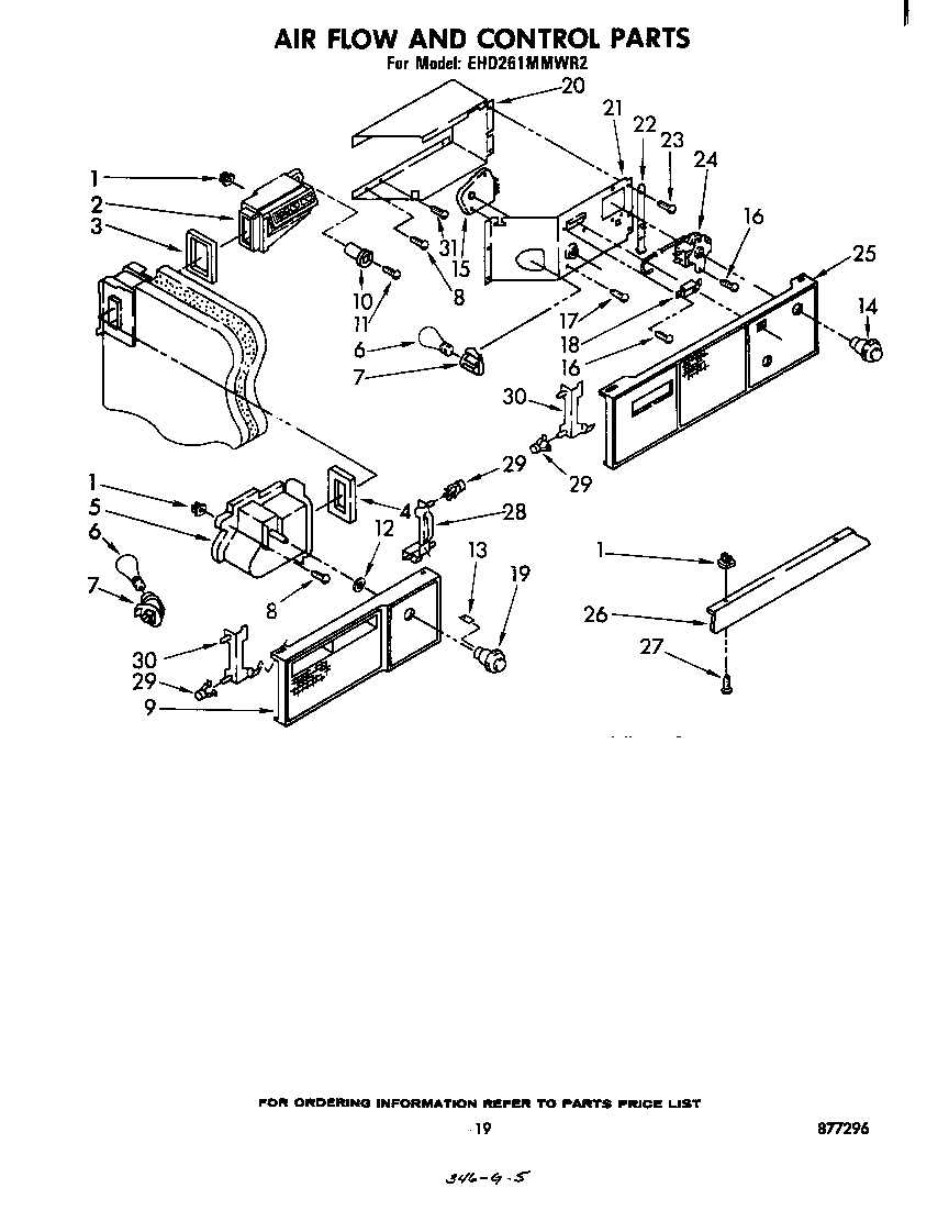 Whirlpool EHD261MMWR2 air flow and control diagram