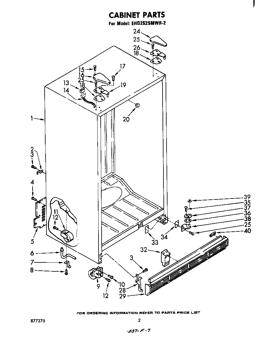 Whirlpool EHD252SMWR2 cabinet diagram