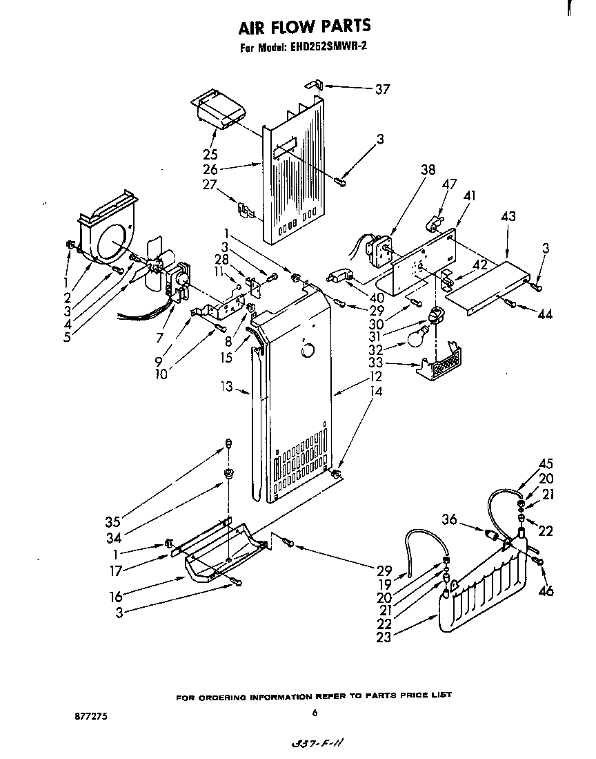Whirlpool EHD252SMWR2 air flow diagram