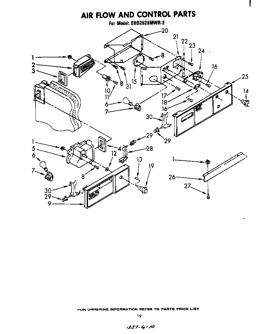Whirlpool EHD252SMWR2 air flow and control diagram