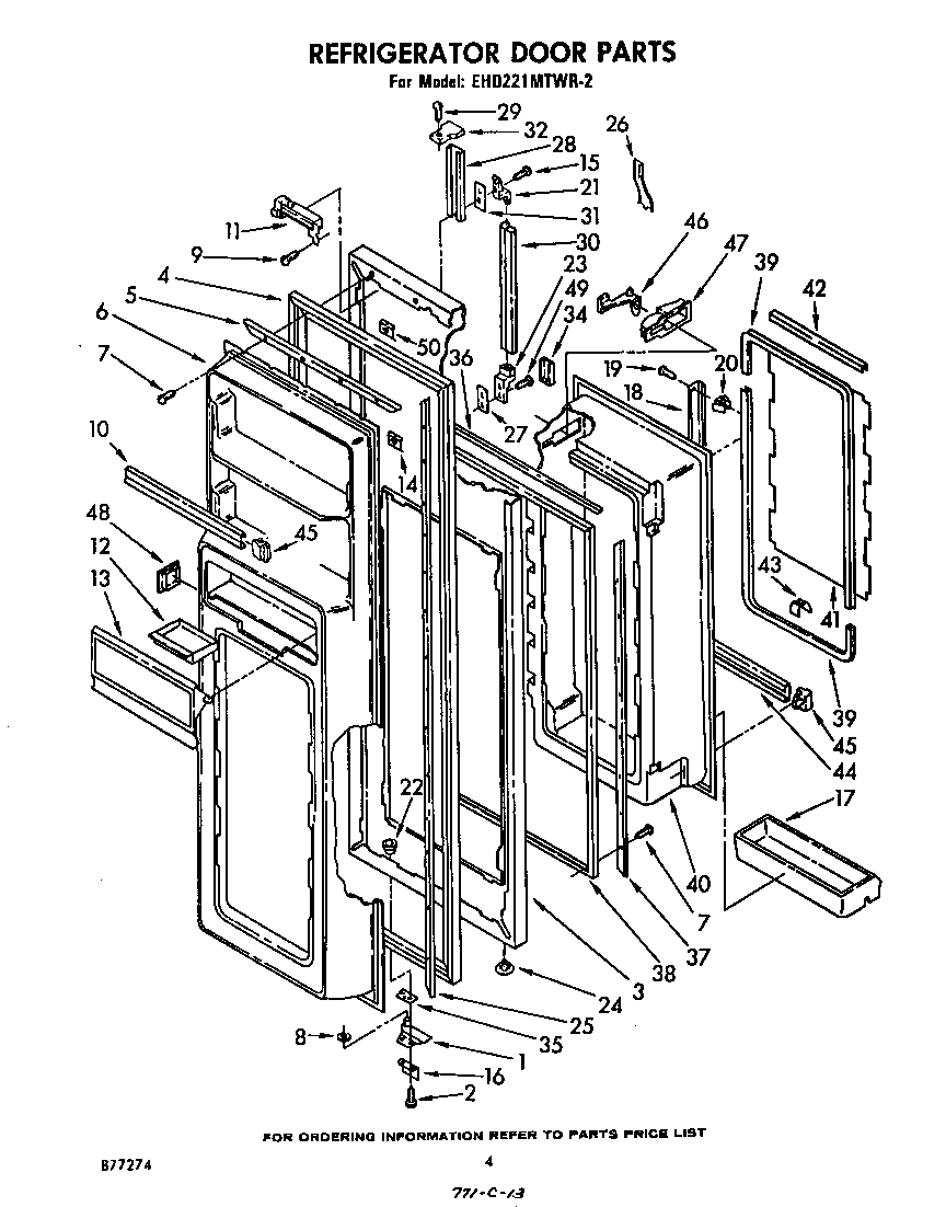 Whirlpool EHD221MTWR2 refrigerator door diagram